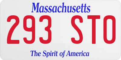 MA license plate 293ST0