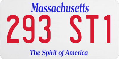 MA license plate 293ST1