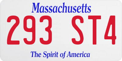 MA license plate 293ST4
