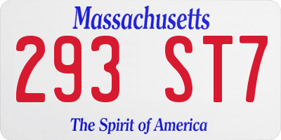 MA license plate 293ST7