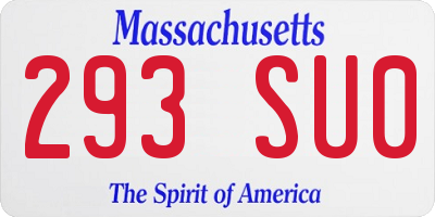 MA license plate 293SU0