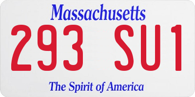 MA license plate 293SU1