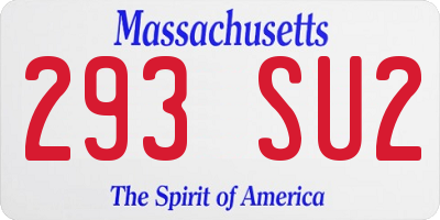 MA license plate 293SU2