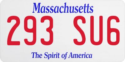 MA license plate 293SU6