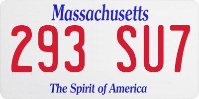 MA license plate 293SU7