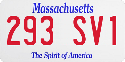 MA license plate 293SV1