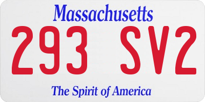 MA license plate 293SV2