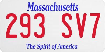 MA license plate 293SV7