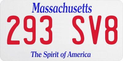MA license plate 293SV8