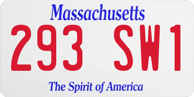 MA license plate 293SW1