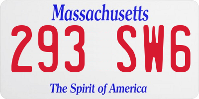 MA license plate 293SW6