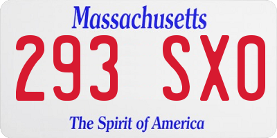 MA license plate 293SX0