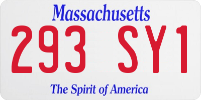 MA license plate 293SY1