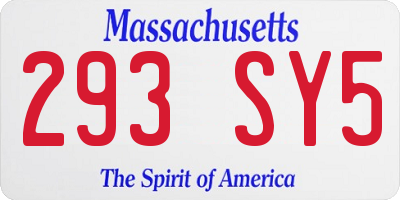 MA license plate 293SY5