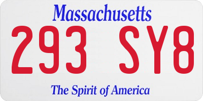 MA license plate 293SY8