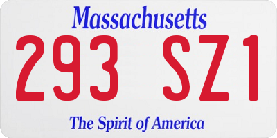 MA license plate 293SZ1