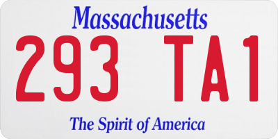MA license plate 293TA1