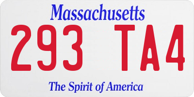 MA license plate 293TA4