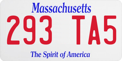 MA license plate 293TA5