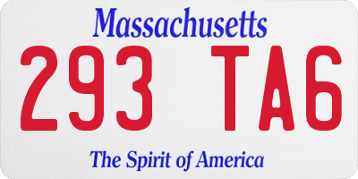 MA license plate 293TA6