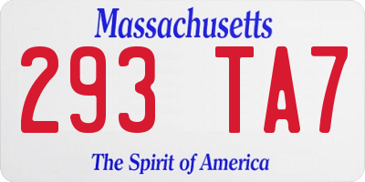 MA license plate 293TA7