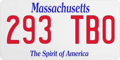 MA license plate 293TB0