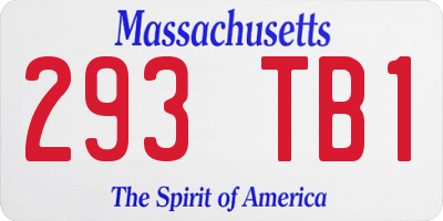 MA license plate 293TB1
