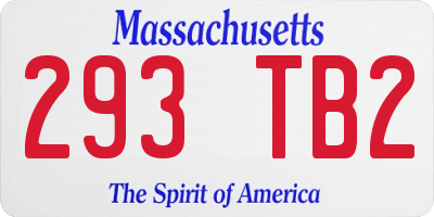 MA license plate 293TB2