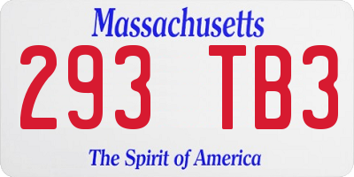 MA license plate 293TB3