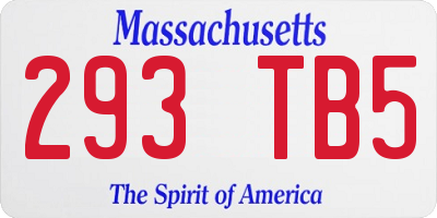 MA license plate 293TB5