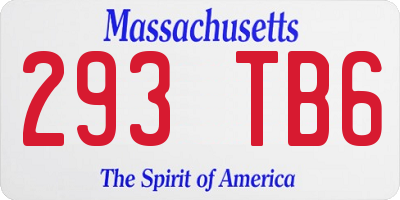 MA license plate 293TB6