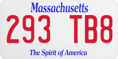 MA license plate 293TB8