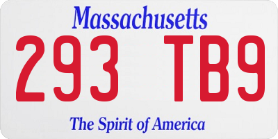 MA license plate 293TB9