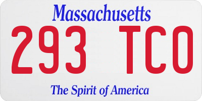 MA license plate 293TC0