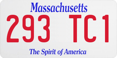MA license plate 293TC1