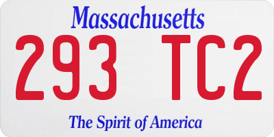 MA license plate 293TC2