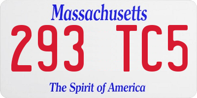 MA license plate 293TC5