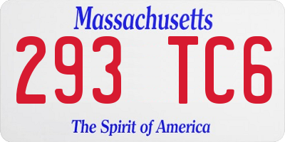 MA license plate 293TC6