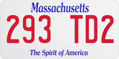 MA license plate 293TD2