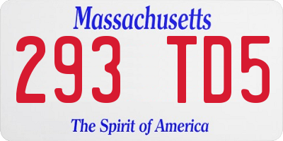 MA license plate 293TD5