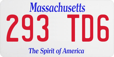 MA license plate 293TD6