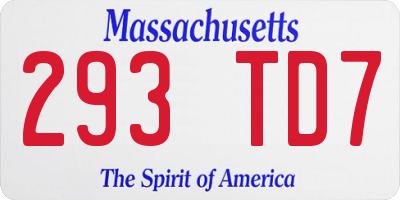 MA license plate 293TD7