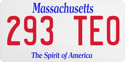 MA license plate 293TE0
