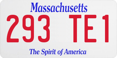 MA license plate 293TE1