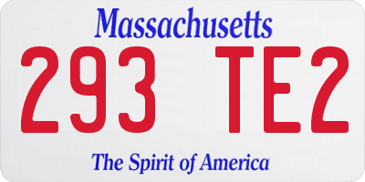 MA license plate 293TE2