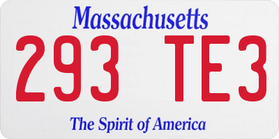 MA license plate 293TE3