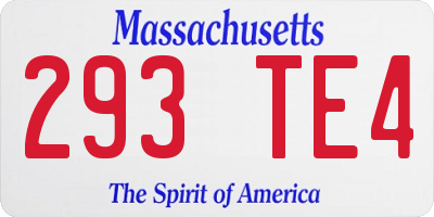 MA license plate 293TE4