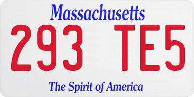 MA license plate 293TE5
