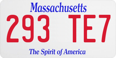 MA license plate 293TE7