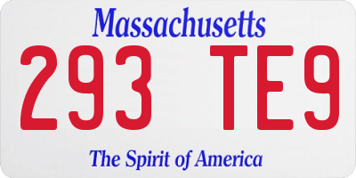 MA license plate 293TE9
